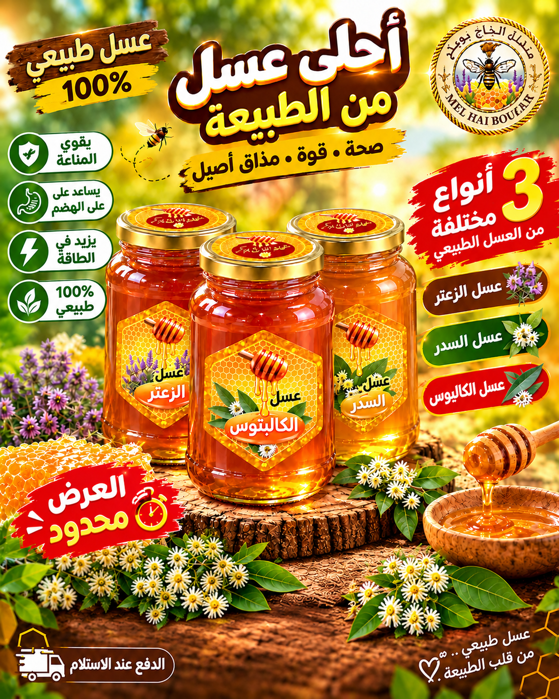 باك 3 كغ - عسل طبيعي أنواع مختلفة
